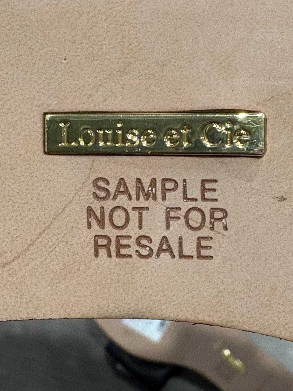Louise et Cie Black Slide Sandals with Cream Script - Picture 4 of 5